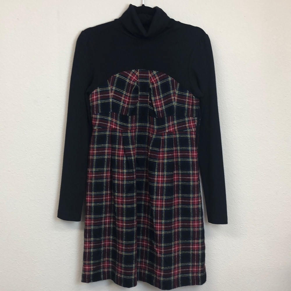 Season Wind Plaid Turtleneck Dress Size XS